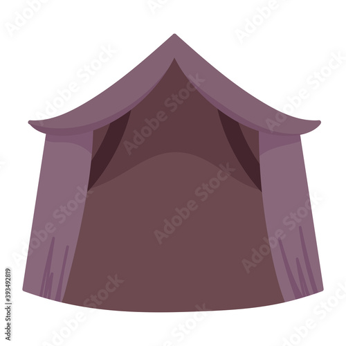 tent camp rustic cartoon icon isolated design