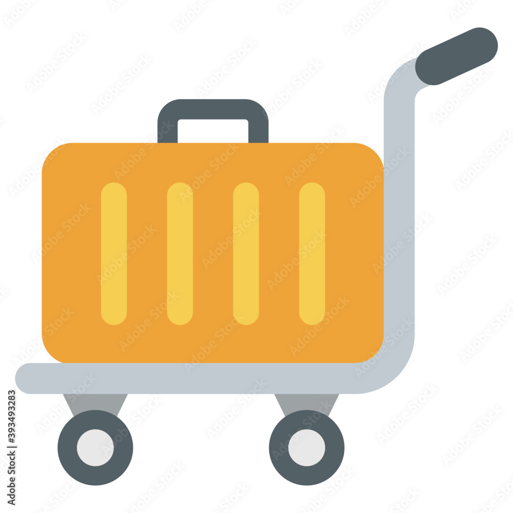Luggage Cart Vector 