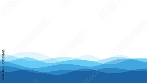 Blue natural water ocean wave layer vector background. photo