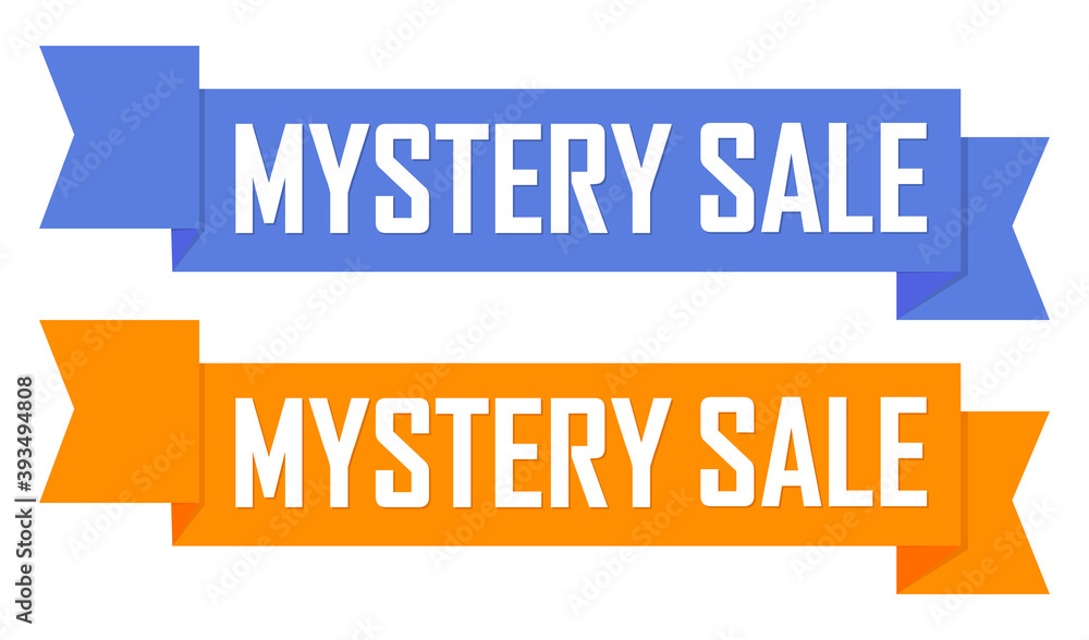 Mystery Sale banners, discount tags design template, vector illustration