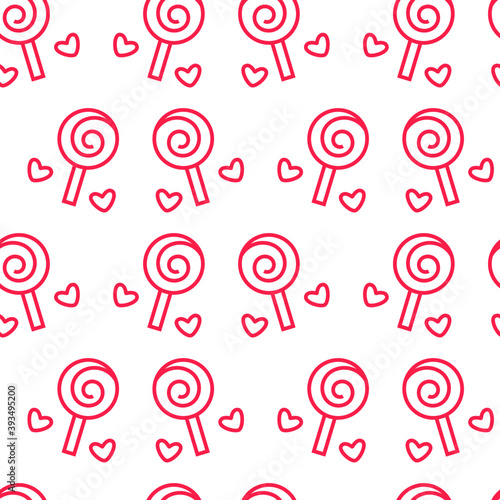 Pop lolipop candy girls pattern. Pink sweets background. Vector seamless pattern.