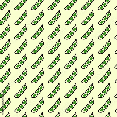 Soy bean  vector seamless pattern. Beans Sprout Plant Leaves Seamless Pattern Vector. Natural Organic Broad Beans Or Soybean Icons. Agricultural Farm Vegetable Nutrition Template Flat Illustration