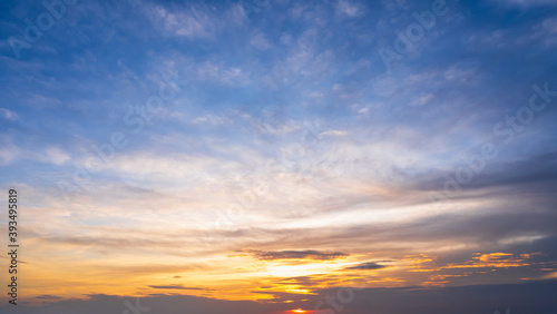 Sunset sky for background or sunrise sky and cloud at morning. © Praew stock