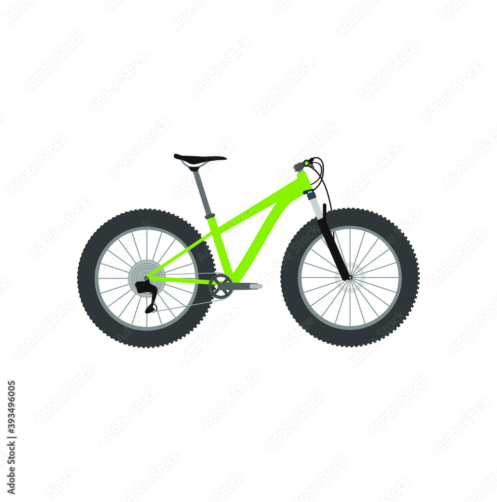 Fototapeta premium fat mountain bike, rigid on white background