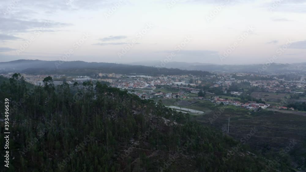 Aerail view of a city of Portugal surrounded by mountains. Aerail view of a city of Portugal surrounded by mountains.