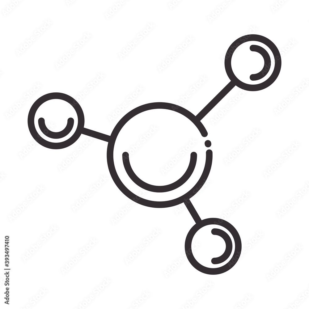 biology molecular structure science element line icon style biology molecular structure science element line icon style