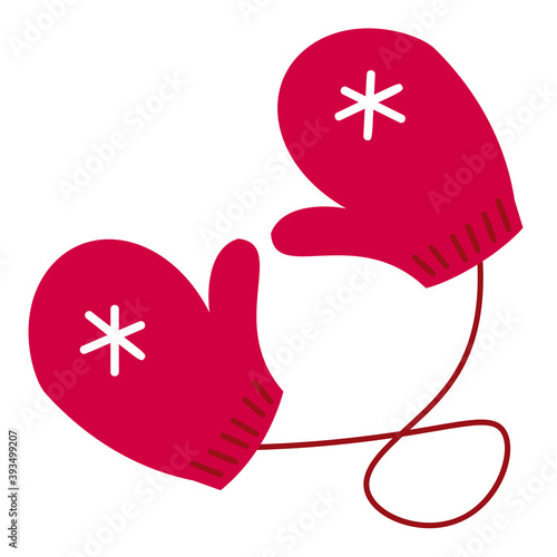 vector illustration for new year red mitt