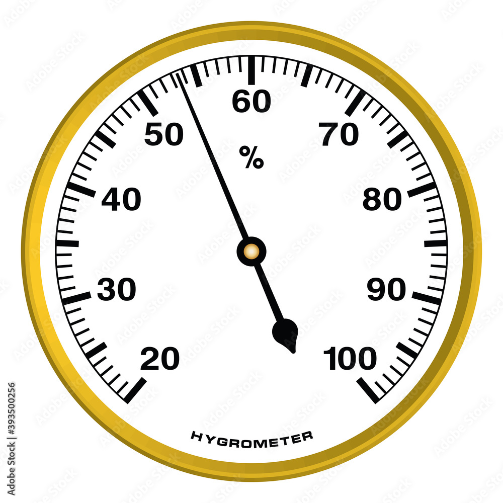 Dial hygrometer. Measuring instruments. Vector illustration Dial hygrometer. Measuring instruments. Vector illustration