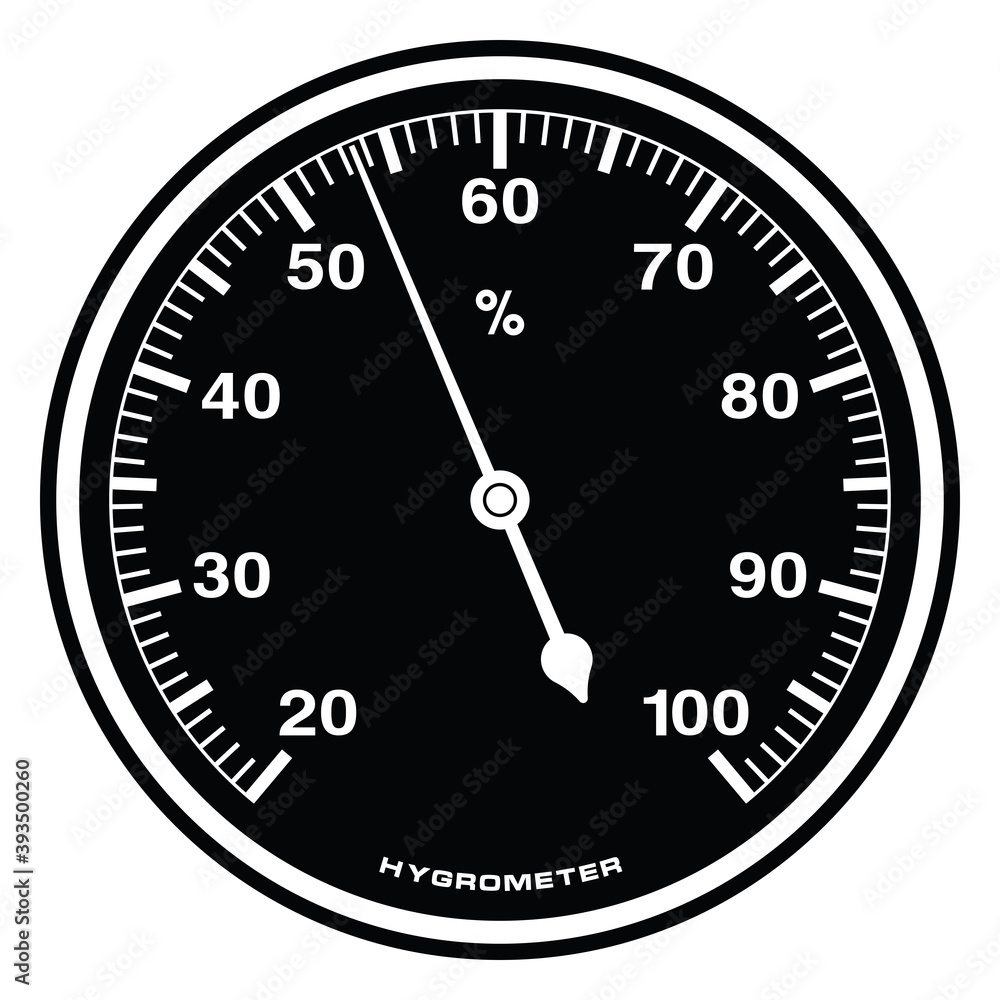 Dial hygrometer. Measuring instruments. Silhouette vector Dial hygrometer. Measuring instruments. Silhouette vector