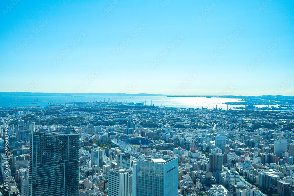 Fototapeta premium 【横浜ランドマークタワーより】横浜市、都市景観・眺望