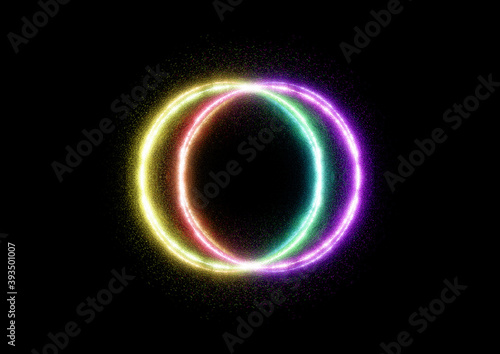 抽象的な光の粒子の輪