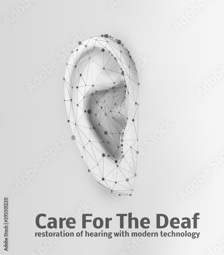 vector human ear. hearing treatment, plastic surgery, implantation