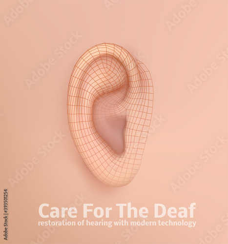 vector human ear. hearing treatment, plastic surgery, implantation