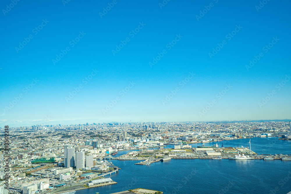 Obraz premium 【横浜ランドマークタワーより】横浜市、都市景観・眺望