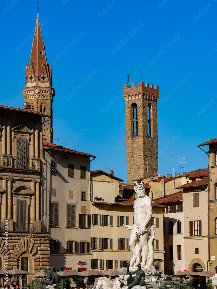 Statue of Neptune by Bartolomeo Ammannati 1565, in the Piazza della Signoria, Florence, Italy