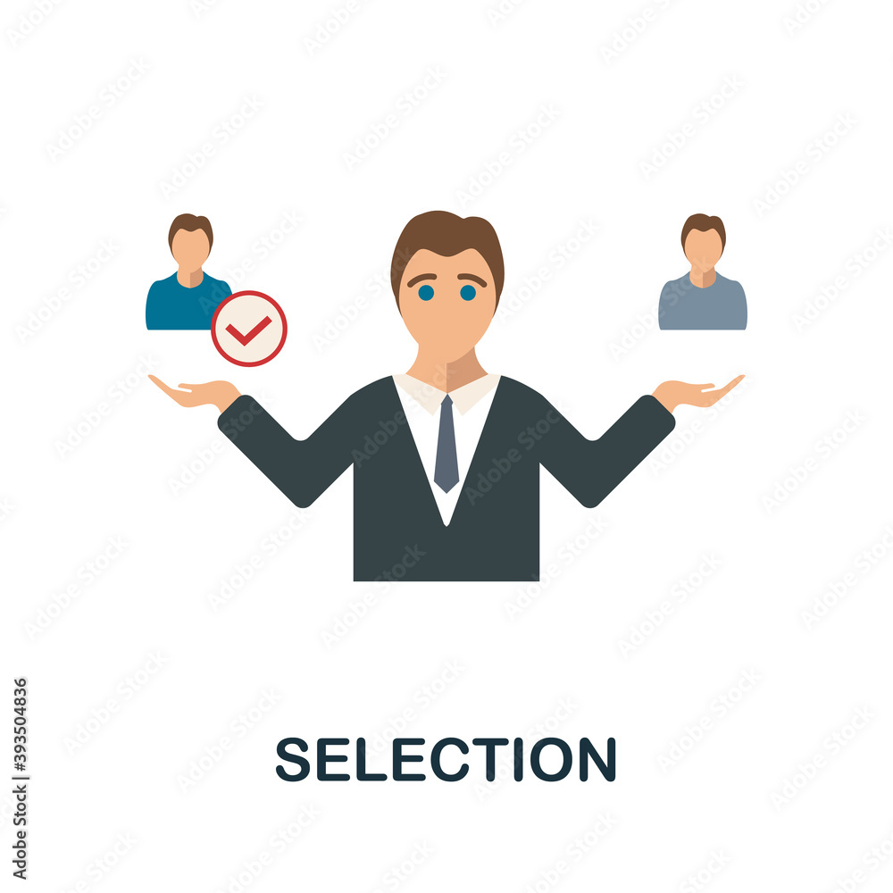 Selection icon. Simple element from human resources collection. Creative Selection icon for web design, templates, infographics and more