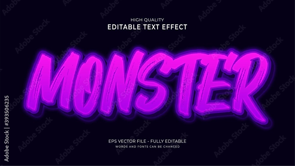 monster text effect, editable game style effect monster text effect, editable game style effect