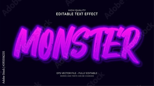 monster text effect, editable game style effect
