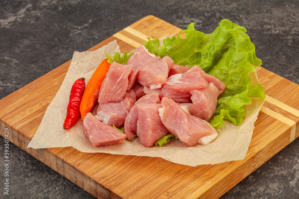 Raw pork meat for cooking