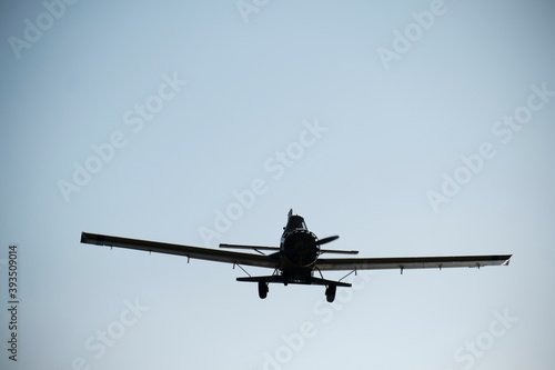 Plane sowing rice in the waterlogged field. © Angel Gonzalez