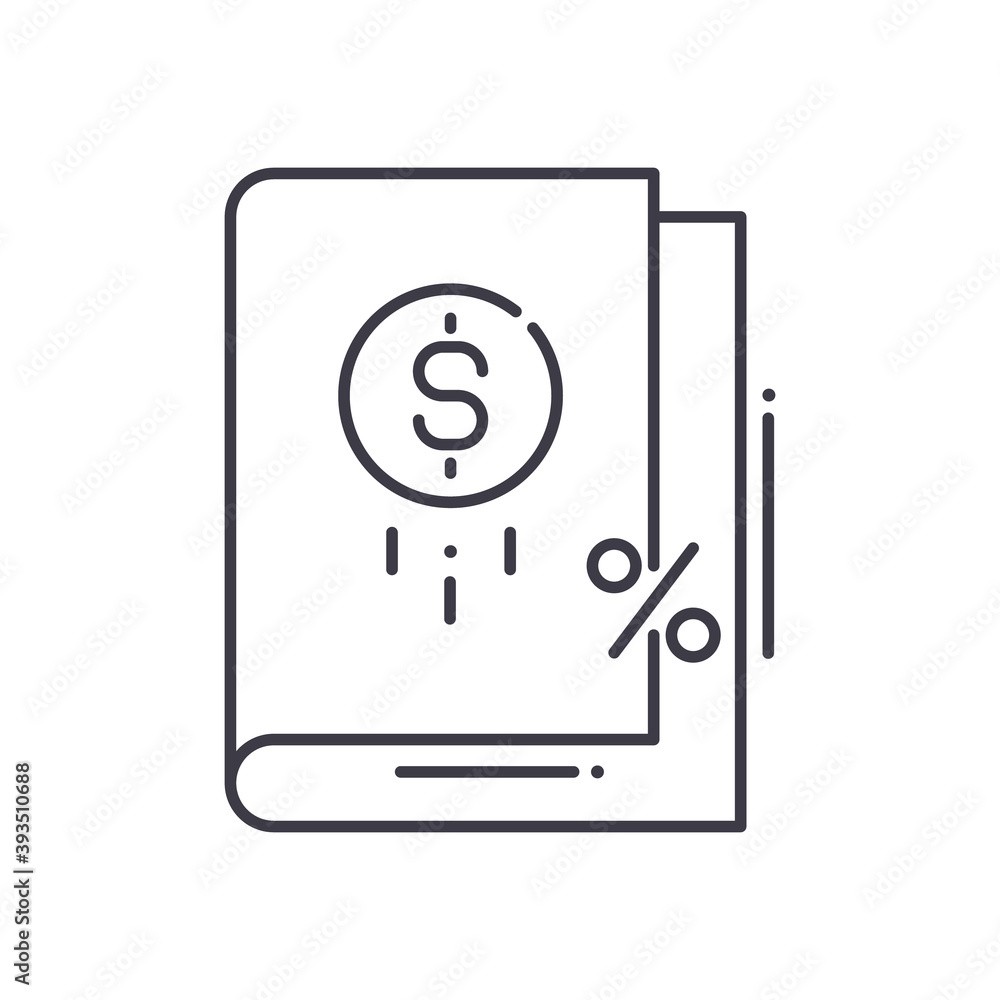 Ledger icon, linear isolated illustration, thin line vector, web design sign, outline concept symbol with editable stroke on white background. Ledger icon, linear isolated illustration, thin line vector, web design sign, outline concept symbol with editable stroke on white background.