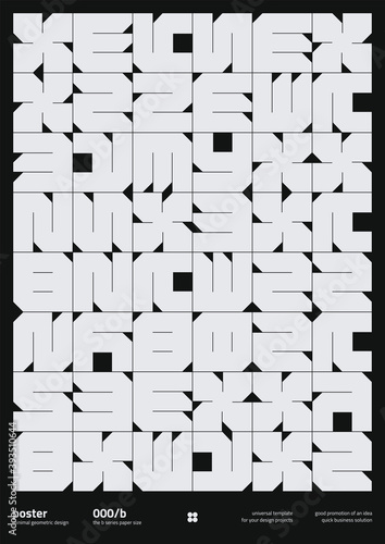 Neomodern Poster Design Layout With Abstract Vector Geometric Shapes And Forms