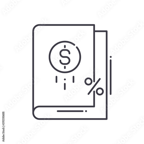 Ledger icon, linear isolated illustration, thin line vector, web design sign, outline concept symbol with editable stroke on white background.