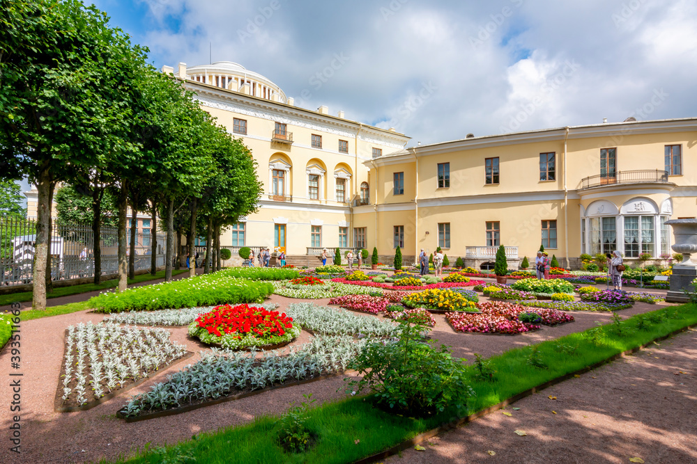 Private garden of Pavlovsky palace in Pavlovsk, St. Petersburg, Russia