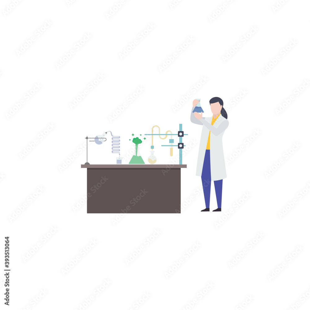 Obraz premium Chemist Flat Illustration 
