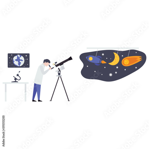 Astronomy Flat Vector 