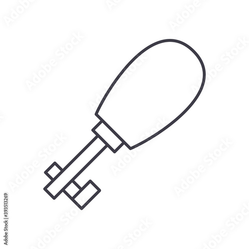 Leathercraft tool icon, linear isolated illustration, thin line vector, web design sign, outline concept symbol with editable stroke on white background.