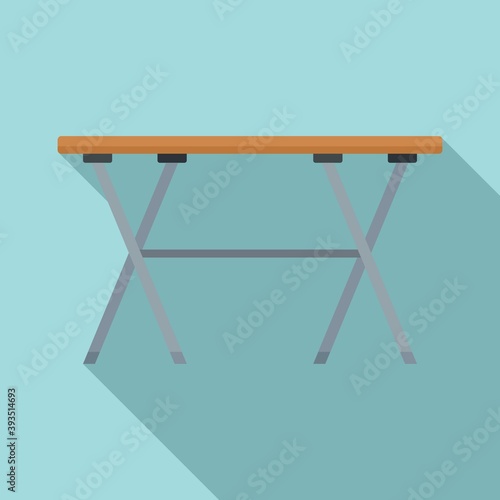 Folding long table icon. Flat illustration of folding long table vector icon for web design