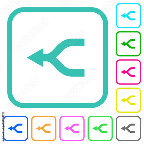 Merge arrows left vivid colored flat icons