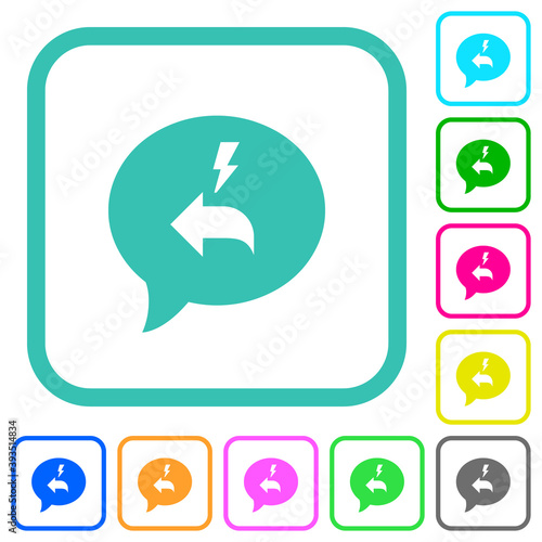 Quick reply message vivid colored flat icons