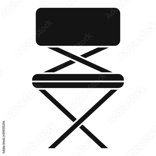 Folding plastic chair icon. Simple illustration of folding plastic chair vector icon for web design isolated on white background