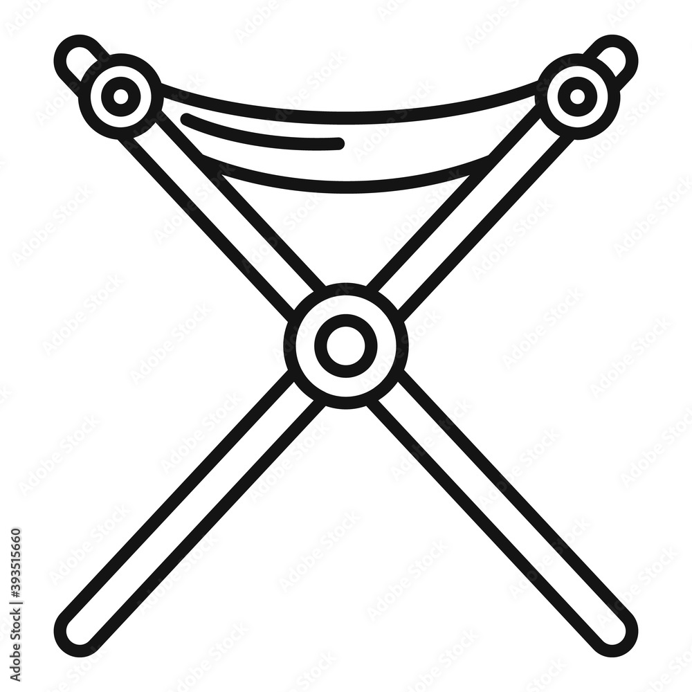 Folding textile furniture icon. Outline folding textile furniture vector icon for web design isolated on white background Folding textile furniture icon. Outline folding textile furniture vector icon for web design isolated on white background