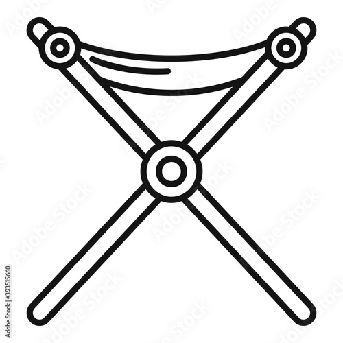 Folding textile furniture icon. Outline folding textile furniture vector icon for web design isolated on white background
