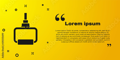 Black TPX loop training equipment icon isolated on yellow background. Sport equipment. Vector Illustration.