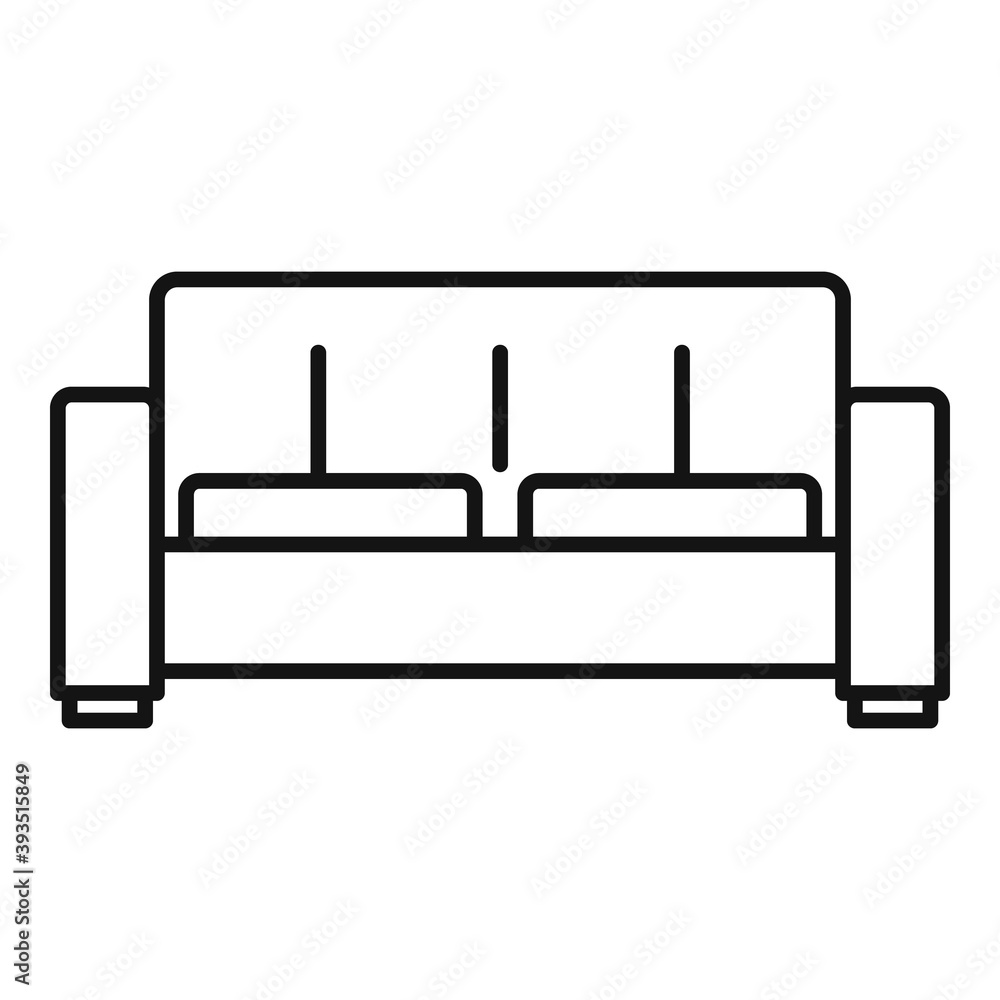 Folding sofa icon. Outline folding sofa vector icon for web design isolated on white background Folding sofa icon. Outline folding sofa vector icon for web design isolated on white background