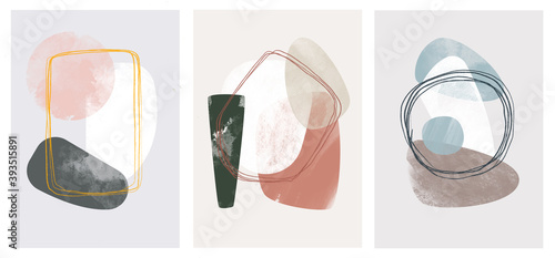 watercolor abstract art background . Abstract design with doodles and various shapes. modern art isolated vector graphic. minimalistic geometric frames hand painted, vector illustration hand drawn
