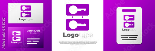 Logotype Metal mold plates for casting keys icon isolated on white background. Set for mass production and forgery of the keys. Logo design template element. Vector Illustration.