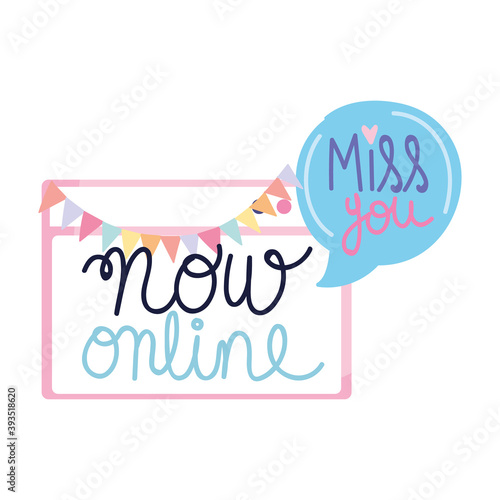 online party or meeting celebration on white background
