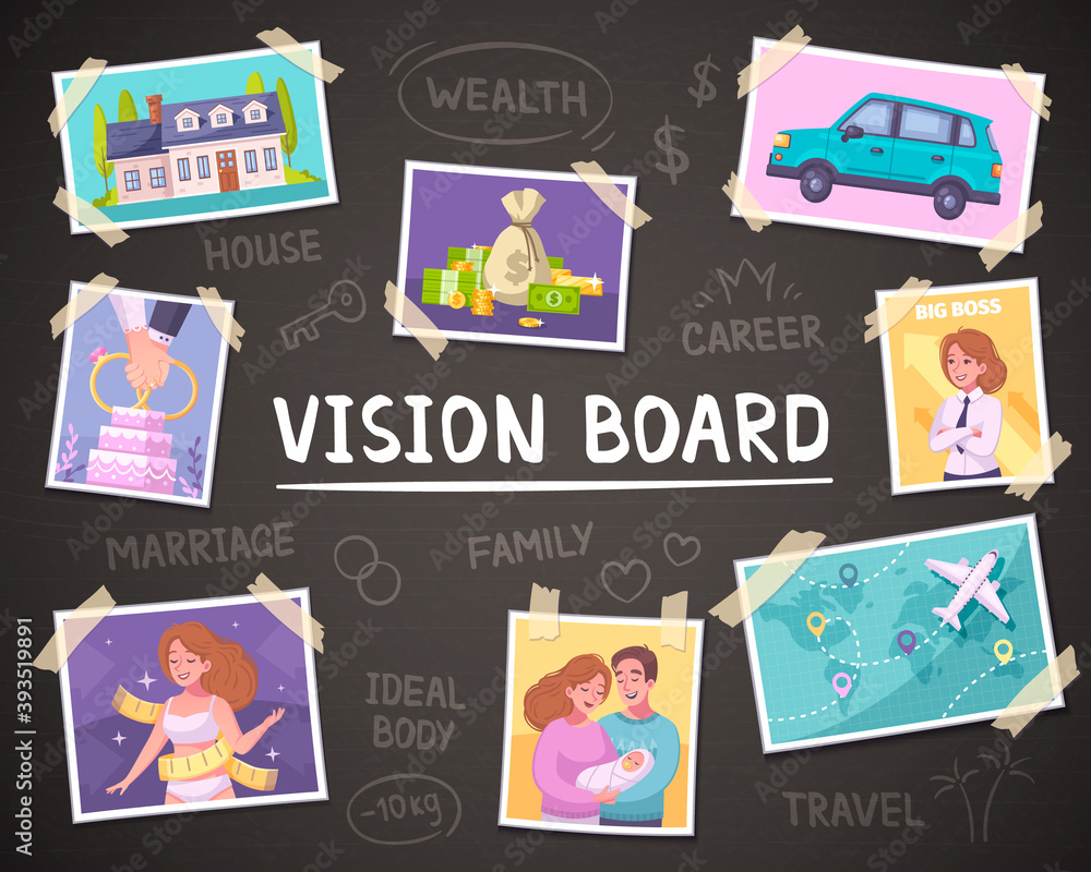 Naklejka premium Vision Board Background