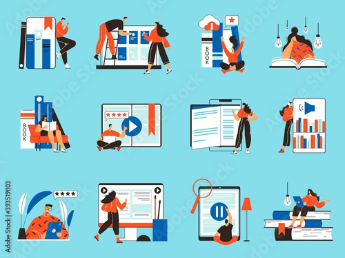 Online Library Icons Set