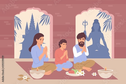  Hinduism Religion Flat Background