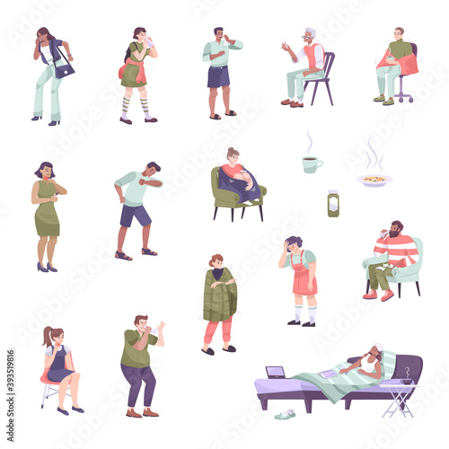 Cold Symptoms Icon Set