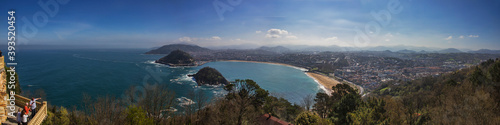Panoramic view of the La Concha's beach in San Sebastián (Spain).