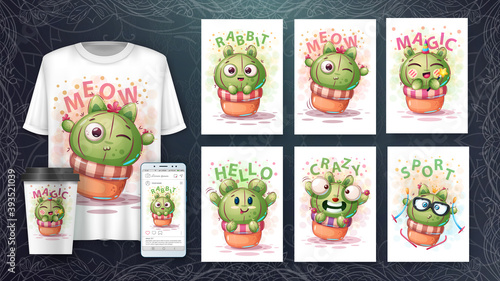 Sweet cactus poster and merchandising
