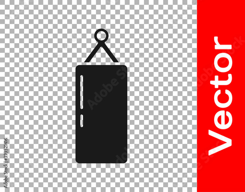 Black Punching bag icon isolated on transparent background. Vector.
