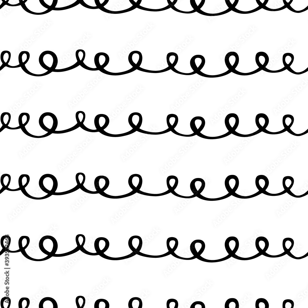 Abstract Scribble Black and White Seamless Pattern-05